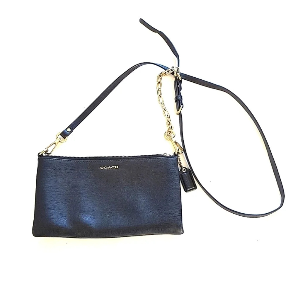 Coach Black Leather Casual Basic Crossbody Bag - Picture 1 of 10